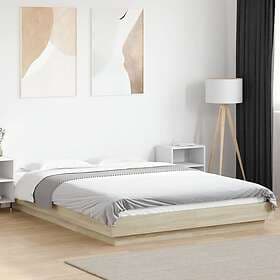 vidaXL Sängram sonoma-ek 135x190 cm konstruerat trä