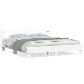 vidaXL Bed Frame with headboard white 160x200 cm engineered wood
