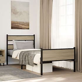 vidaXL Sängram utan madrass sonoma-ek 107x200 cm konstruerad trä