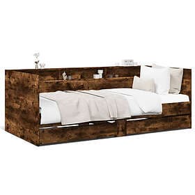 vidaXL Bed Frame with drawers 75x190 cm smoked oak