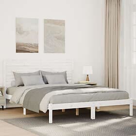 vidaXL Sängram utan madrass extra lång vit 160x220 cm massivt trä
