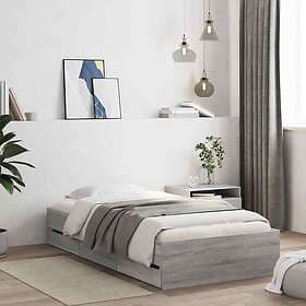 vidaXL Bed Frame 90x190 cm engineered wood with drawers grey sonoma