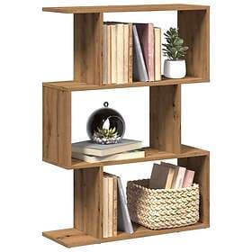 vidaXL Bokhylla/Rumsavdelare Bookcase/Room Divider 3 shelves oak 70x24x97 cm eng