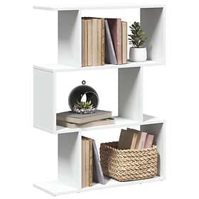 vidaXL Bokhylla/Rumsavdelare Bookcase/Room Divider 3 shelves white 70x24x97 cm e