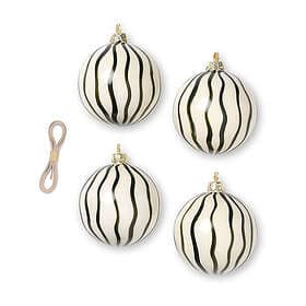 Ferm Living Lines Christmas Balls Ø8cm 4-pack
