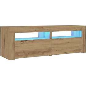 vidaXL Sängbord 2 st med LED-belysning artisan ek 60x35x40 cm