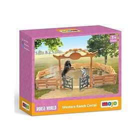 Mojo Country Life Western Ranch Animal Pen With Cowboy (14 Pieces)