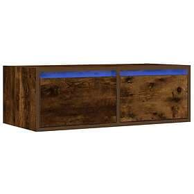 vidaXL Tv-bänk med LED-belysning rökfärgad ek 75x35,5x25 cm
