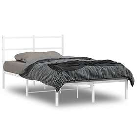 vidaXL Bed Frame with headboard metal white 120x190 cm