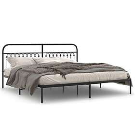 vidaXL Sängram med huvudgavel metall svart 193x203 cm
