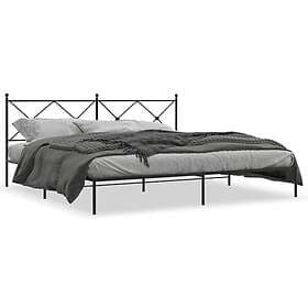 vidaXL Sängram med huvudgavel metall svart 200x200 cm