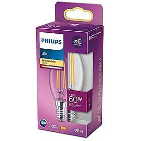Philips Classic LED E14 B35 Clear Glass 2700K 15000h