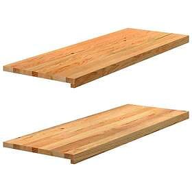 vidaXL Window Sill 2 pieces light brown 110x40x2 cm solid oak