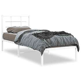 vidaXL Sängram med huvudgavel metall vit 80x200 cm