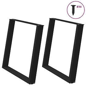 vidaXL Table Legs U-shape 2 pcs black 100x(72-73) cm steel