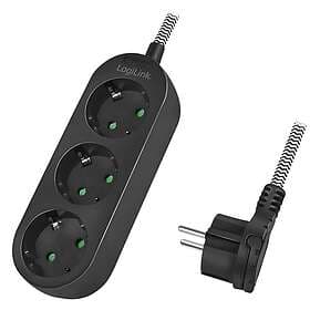 LogiLink 3-Way Power Strip Textile Cable