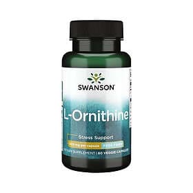 Swanson L-Ornithin Aminosyra 500 mg 60 vegetabiliska Capsules
