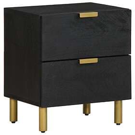 vidaXL Nightstand Black 40x33x46cm Solid Mango Wood