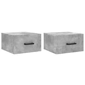 vidaXL Väggmonterade sängbord 2 st betonggrå 35x35x20 cm