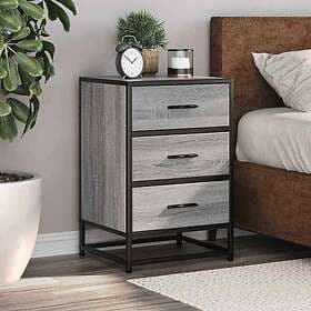 vidaXL Nightstand Grey Sonoma 40x34.5x60cm Engineered Wood and Metal