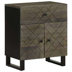 vidaXL Nightstand Black 50x33x60cm Solid Mango Wood