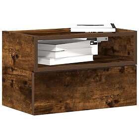 vidaXL Väggmonterat sängbord rökfärgad ek 45x26x28,5 cm