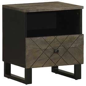 vidaXL Nightstand Black 40x33x46cm Solid Mango Wood
