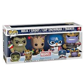Funko ! POP Marvel 4-pack Hulk, Groot, Cap Snowman, Thanos