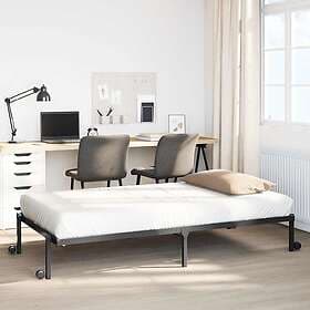 vidaXL Bed Frame foldable black 90x190 cm steel