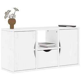 vidaXL TV-bänk med låda "ODDA" vit 79x24x40 cm massiv furu