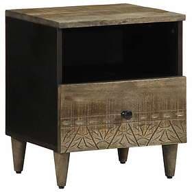 vidaXL Nightstand Light Gray 40x33x46cm Solid Mango Wood 819658