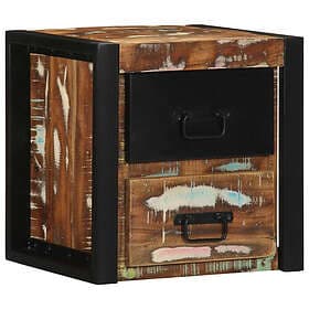 vidaXL Sängbord flerfärgat 40x35x40 cm massivt trä återvunnet