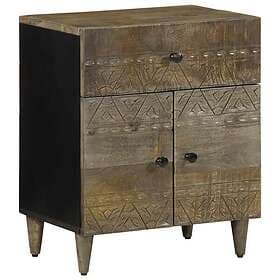 vidaXL Nightstand Light Gray 50x33x60cm Solid Mango Wood