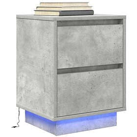 vidaXL Nightstand Concrete Grey 38x34x50cm LED