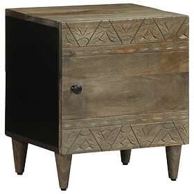 vidaXL Nightstand Light Gray 40x33x46cm Solid Mango Wood 820345