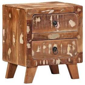 vidaXL Nightstand Smoke Brown Oak 40x32x46cm Solid Reclaimed Wood
