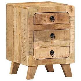 vidaXL Nightstand Rough Mango Wood 37x32x50cm