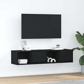 vidaXL TV Stand 2 pcs 60x31x25.5 cm engineered wood black oak