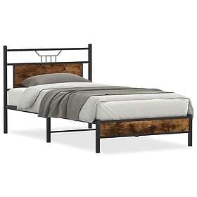 vidaXL Bed Frame smoked oak 107x203 cm engineered wood