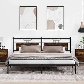 vidaXL Bed Frame 193x203 cm smoked oak engineered wood