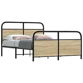 vidaXL Sängram utan madrass metall 140x200 sonoma-ek cm