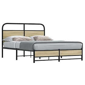 vidaXL Sängram utan madrass sonoma-ek cm 140x200 konstruerad trä