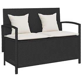 vidaXL Garden Storage Bench with Cushion Poly Rattan