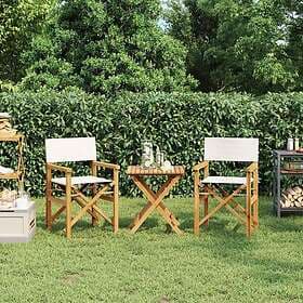 vidaXL Director Chairs 2 pcs Cream Solid Teak