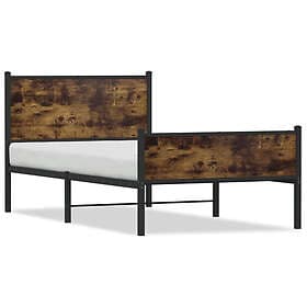 vidaXL Bed Frame 107x203 cm metal oak