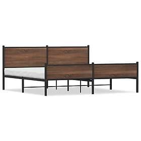 vidaXL Bed Frame 200x200 cm brown oak metal