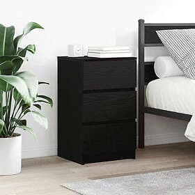 vidaXL Nightstand 3 Drawers 2 pcs Black 39x35x65cm