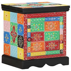 vidaXL Nightstand Multicolor 40x35x45cm Solid Mango Wood 819658