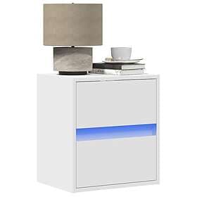 vidaXL Wall-mounted Nightstands with LED Lights 2 pcs White 819658
