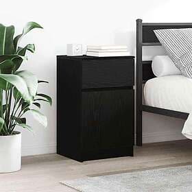 vidaXL Nightstand Black 39x35x65cm Engineered Wood
